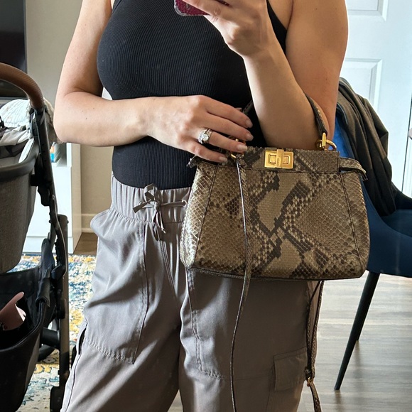 Fendi Mini Python Iconic Peekaboo Bag - Picture 9 of 15